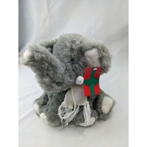 Proffitts Gray Elephant Plush White Scarf 11 Inch Stuffed Animal Toy